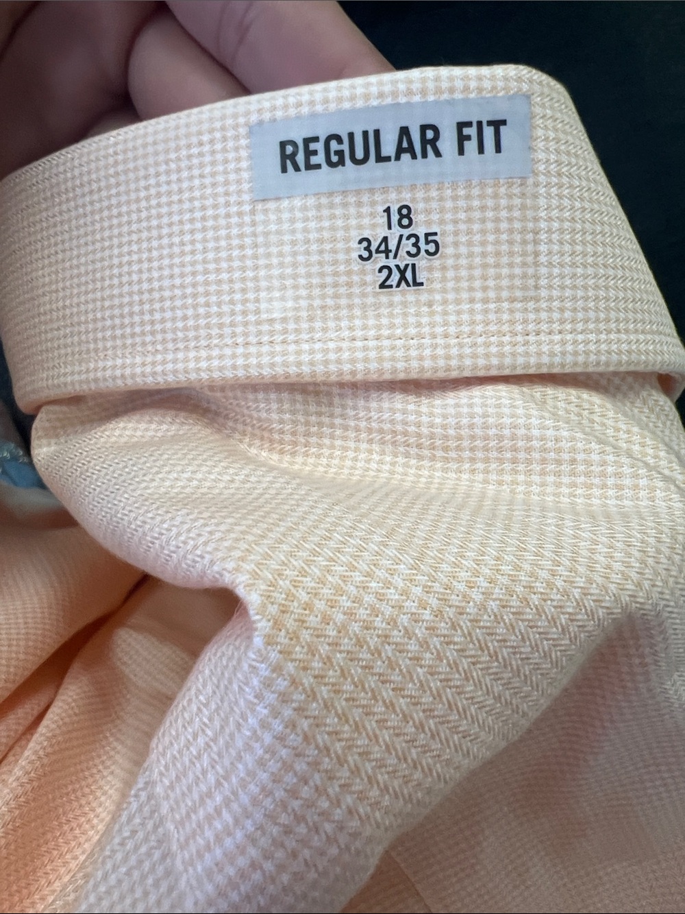 NWT Michael Kors Men's Dress Shirt Gingham Light Orange 2XL Regular Fit - Picture 12 of 12